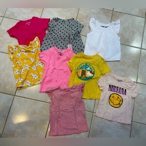 Tommy Hilfiger Kids Short Sleeve Tees - Pink, Yellow, White